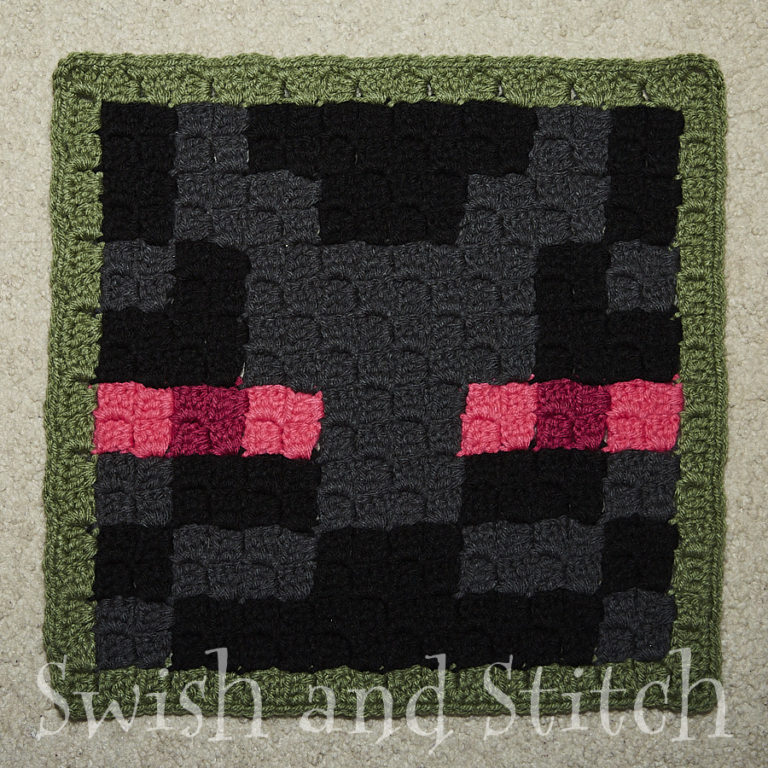 Minecraft C2C Crochet Afghan Enderman Block Swish And Stitch