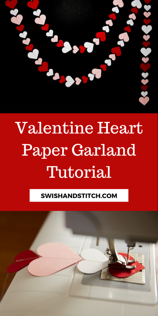 Valentine heart paper garland tutorial Pinterest image