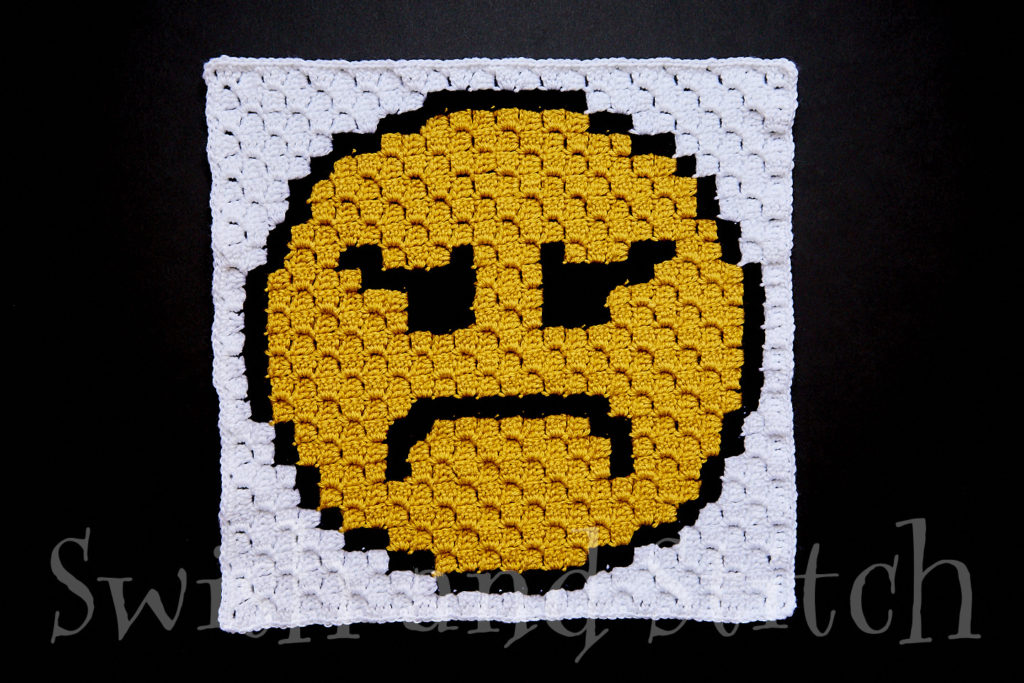 c2c crochet angry mad emoji block