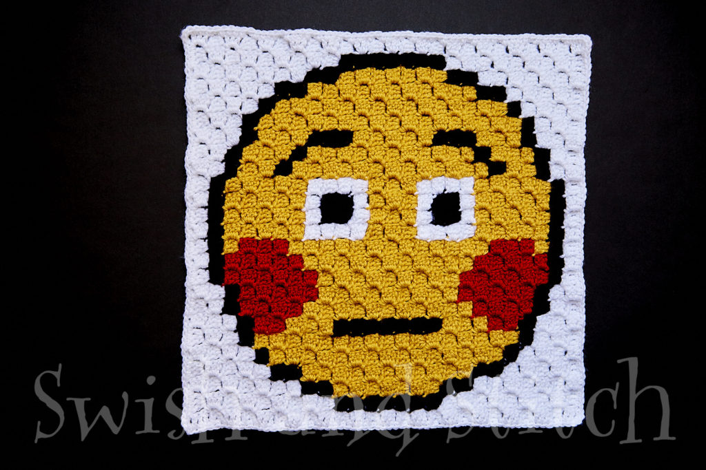 c2c crochet embarrassed emoji block