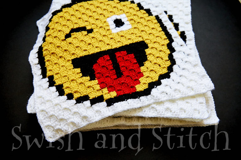 C2C Crochet Emoji Afghan-Joining and Edging - Swish and Stitch