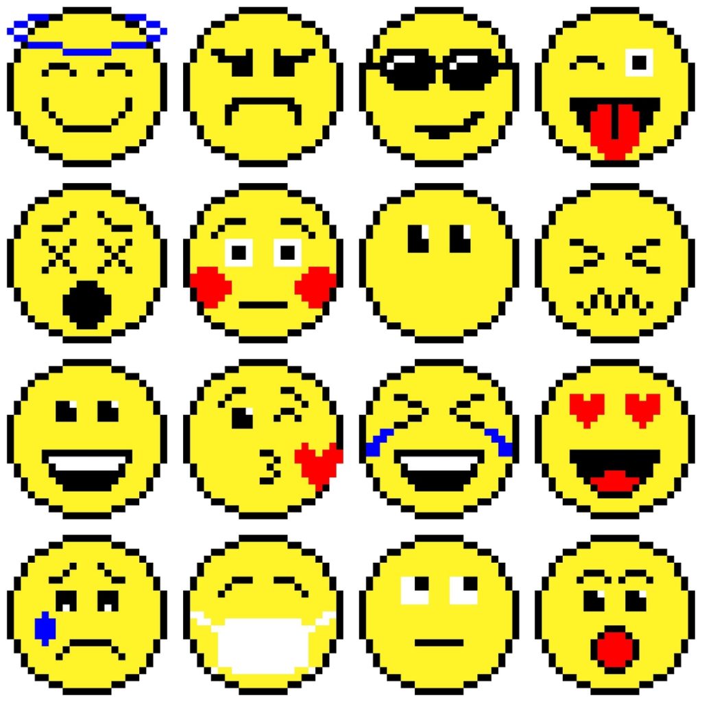 Emoji Afghan 16 block pattern