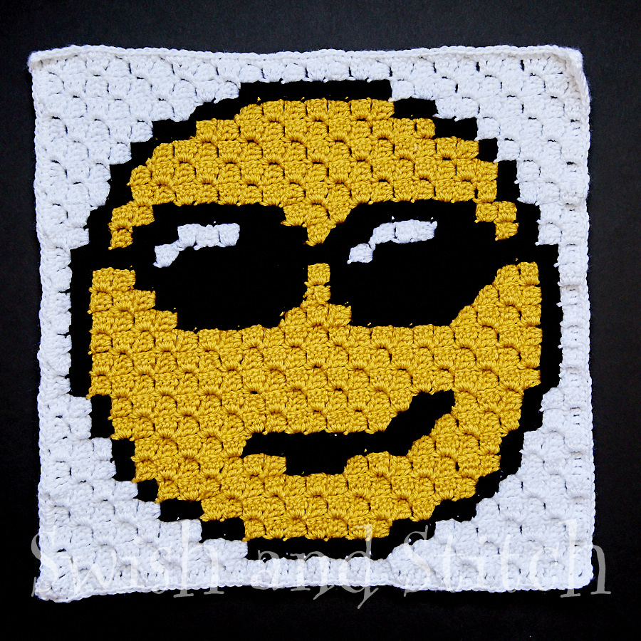 c2c crochet cool sunglasses smirk emoji