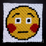 c2c crochet embarrassed emoji square