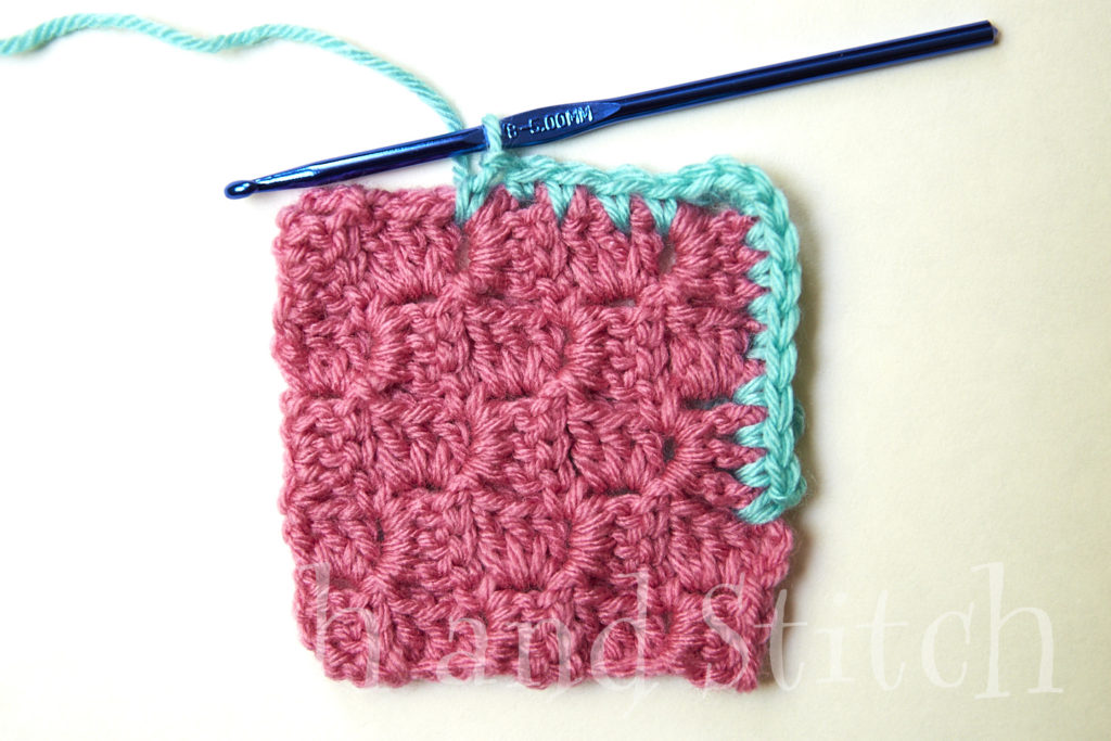 single crochet row in progress