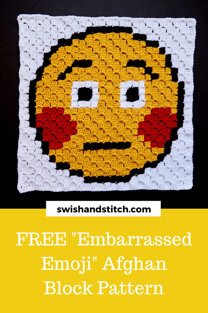 Pinterest C2C crochet emoji afghan embarrassed block