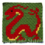 chinese dragon C2C Crochet Afghan Block