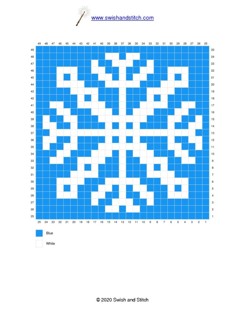 snow queen c2c crochet pixel graph