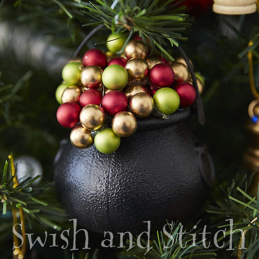 Christmas cauldron ornament