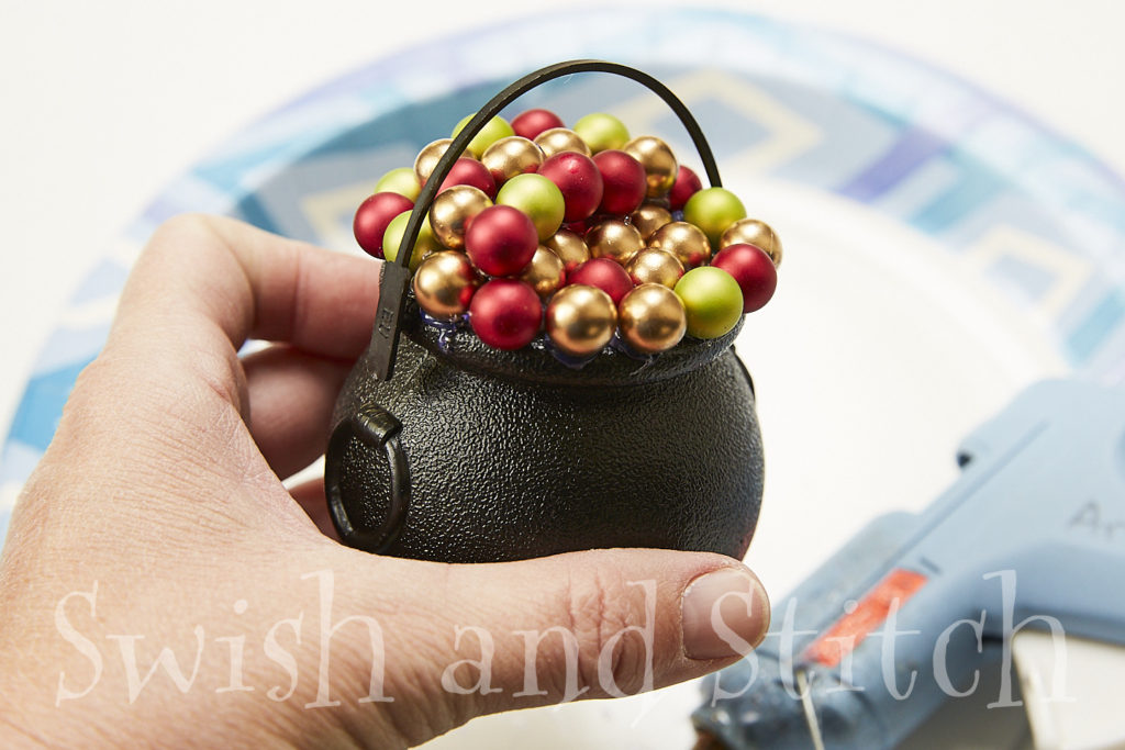 gluing second layer of berry bead bubbles
