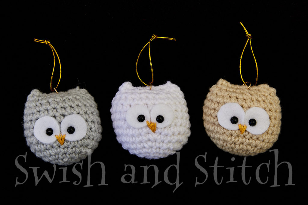 completed owl ornaments