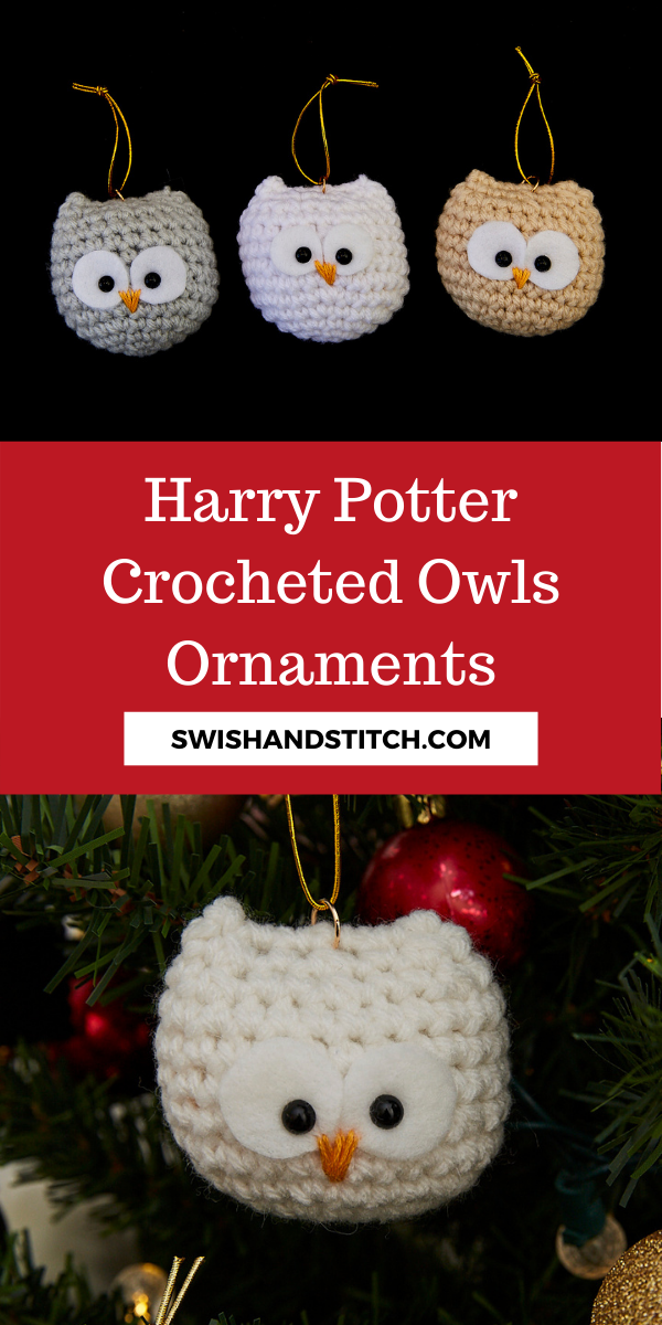 Harry Potter Crocheted Snowy Owl Christmas Ornaments - Swish and Stitch