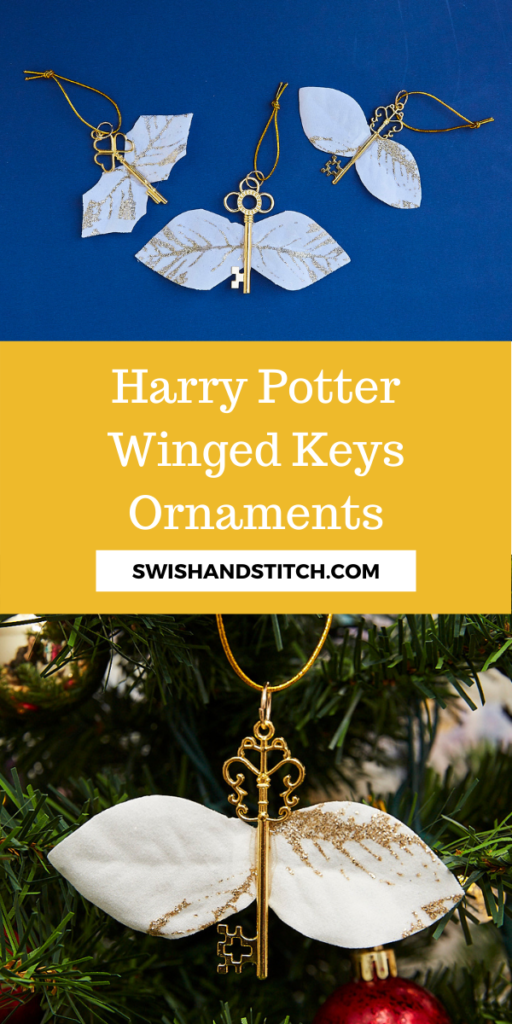 DIY Harry Potter Winged Keys Christmas Ornaments - Swish and Stitch
