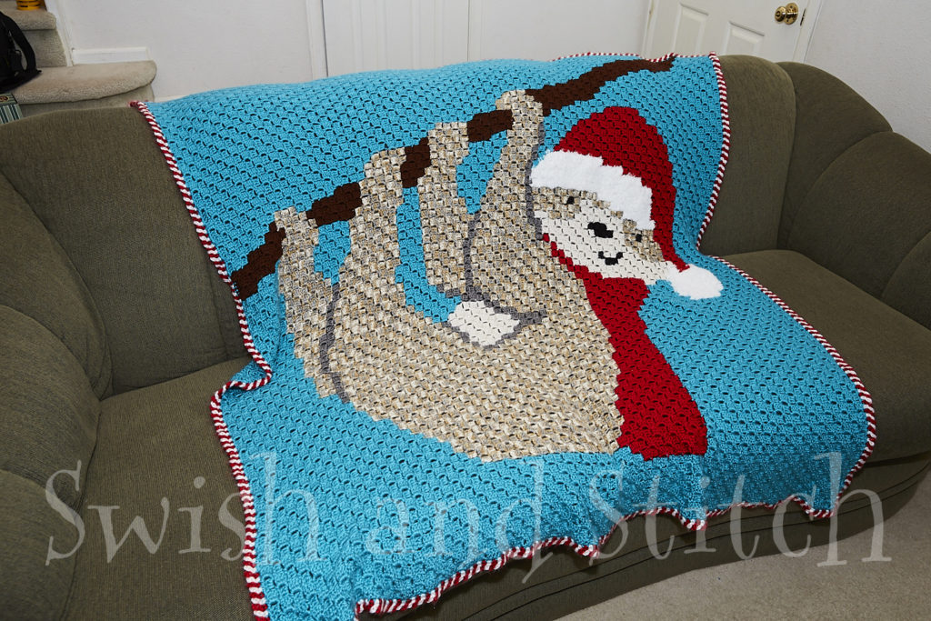 Repeat Crafter Me C2C Crochet Christmas Sloth Afghan