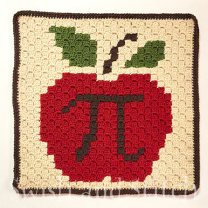 Apple Fruit Pi Day C2C Crochet Afghan Block Pattern
