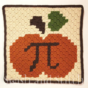 Pumpkin Fruit Pi Day C2C Crochet Afghan Block Pattern