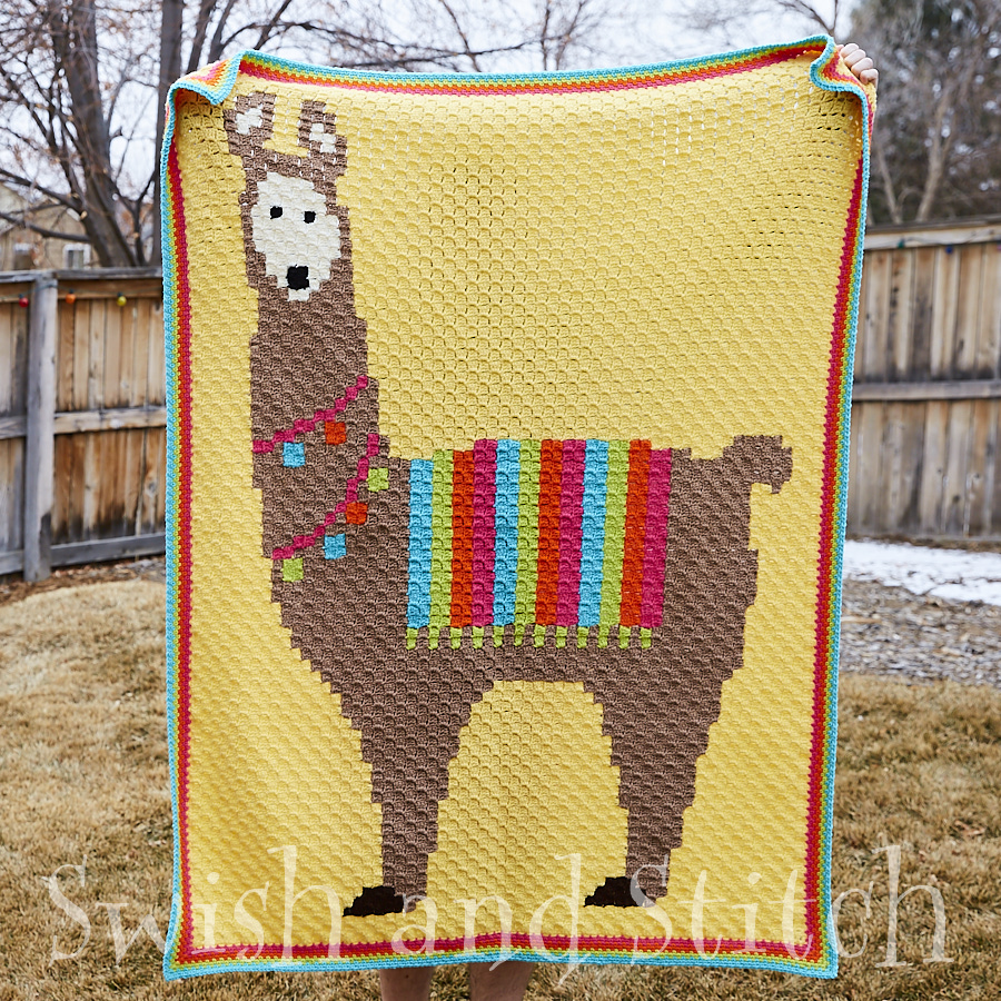 No Prob-Llama C2C Crochet Afghan Pattern - outside photo