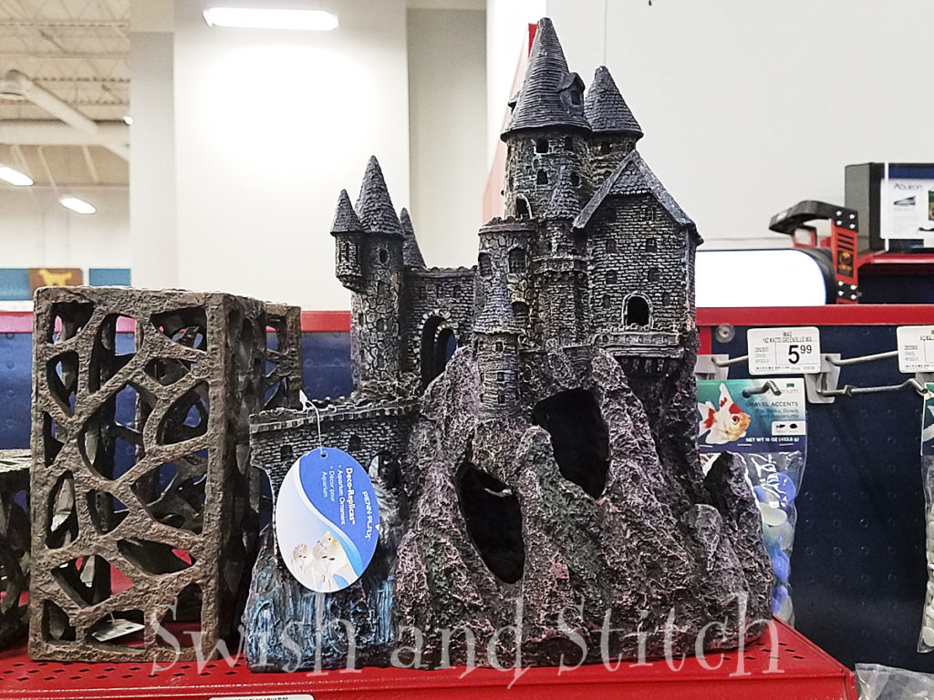 where to buy fairy garden supplies - Harry Potter castle aquarium decoration