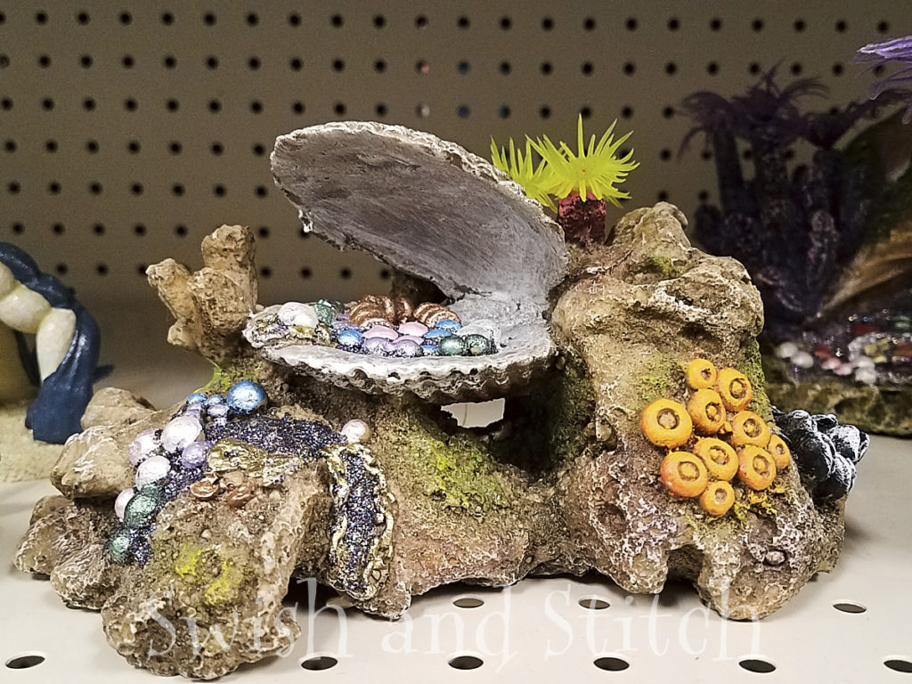 fairy garden supplies - oyster with pearls