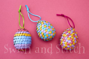 thumbtack easter egg ornaments