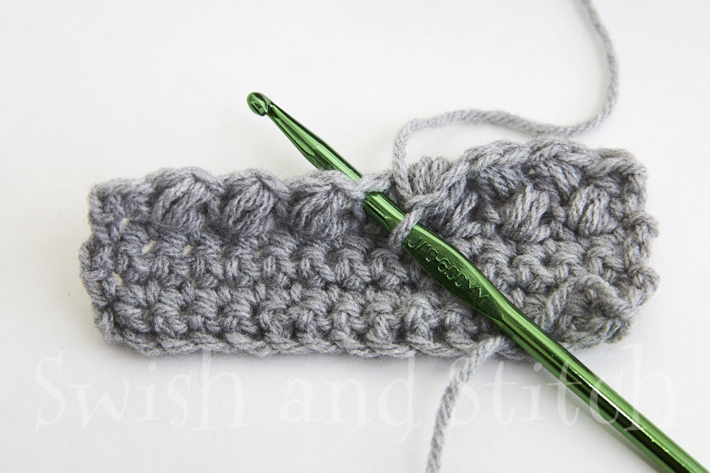 inserting the hook for bean stitch