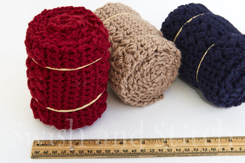 rolled bean rows crochet scarves for shipping