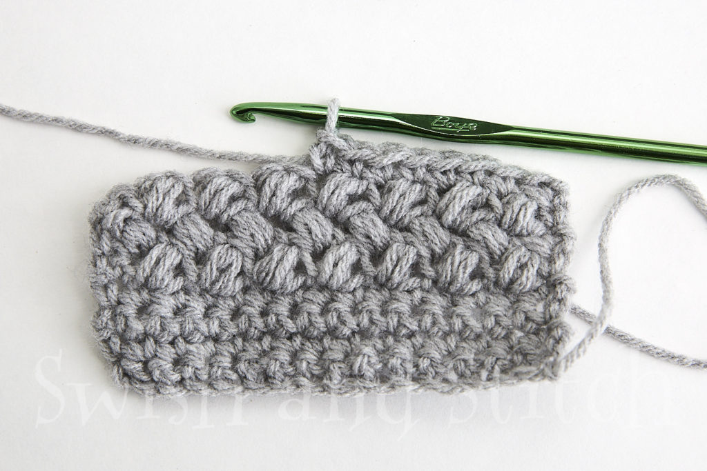 single crochet after bean stitch rows