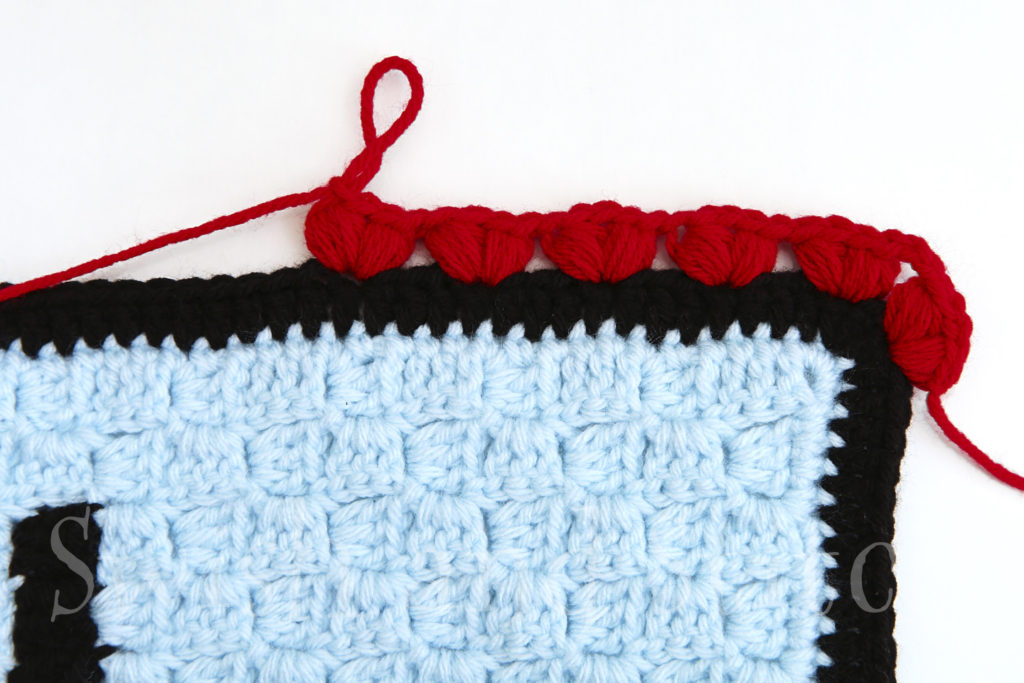 crochet puff heart border