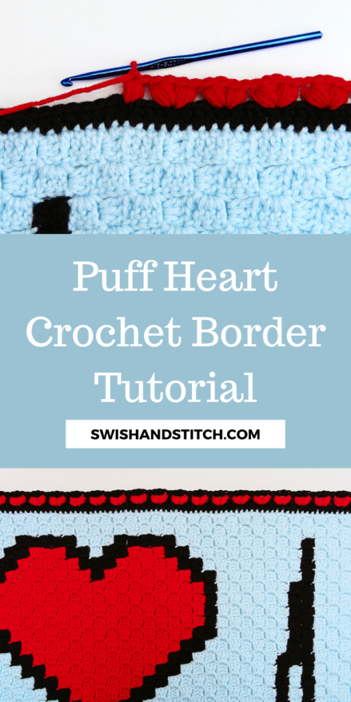 Puff Heart Crochet Boder Tutorial - Pinterest Image