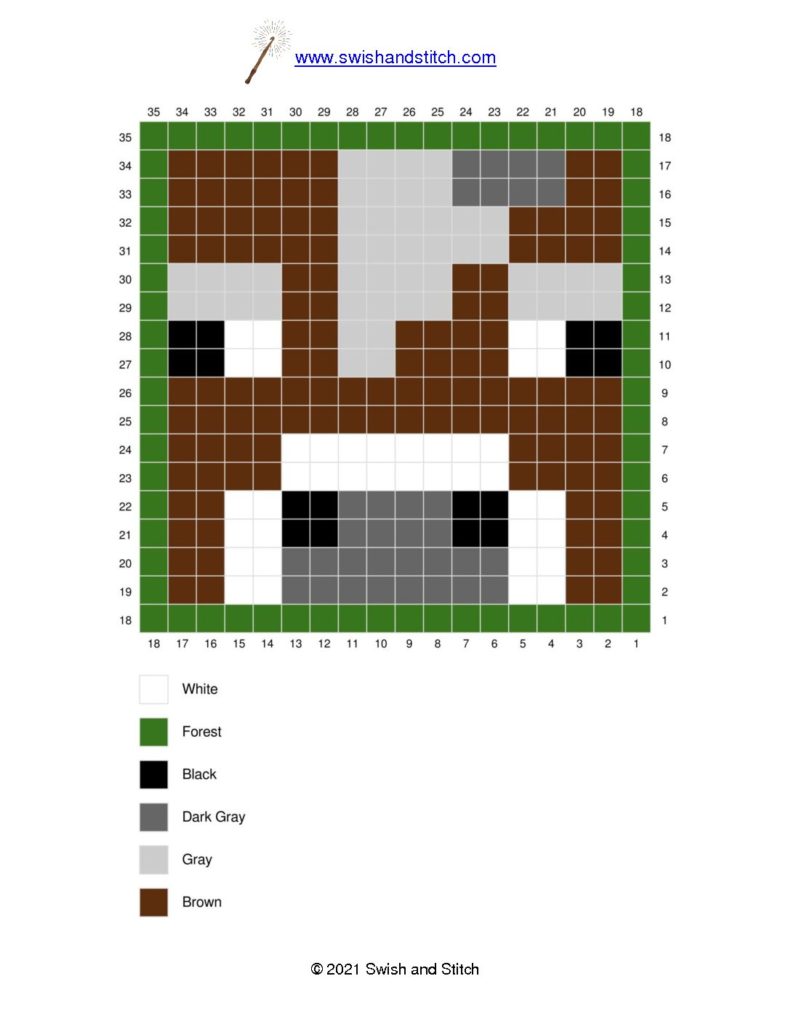 minecraft c2c crochet afghan free downloadable cow pixel graph