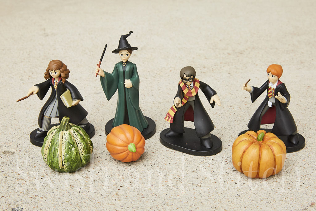 Hermione Granger, Minerva Mcgonagall, Harry Potter, and Ron Weasley toys for the Harry Potter Hogwarts Castle fairy garden