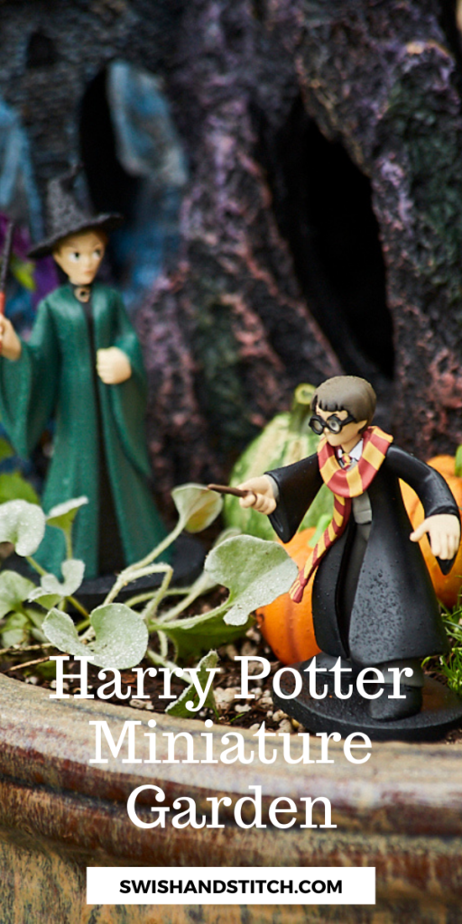 Harry Potter Hogwarts Castle Fairy Garden - Pinterest Image