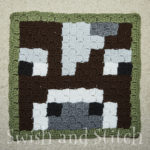 Minecraft C2C Crochet Afghan cow block
