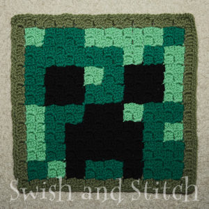 Minecraft C2C Crochet Afghan creeper block