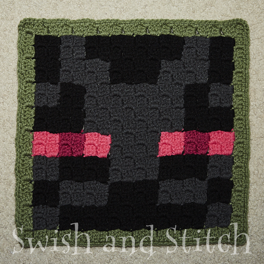 Minecraft C2C Crochet Afghan enderman block