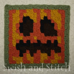 Minecraft C2C Crochet Afghan pumpkin block