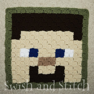 Minecraft C2C Crochet Afghan steve block