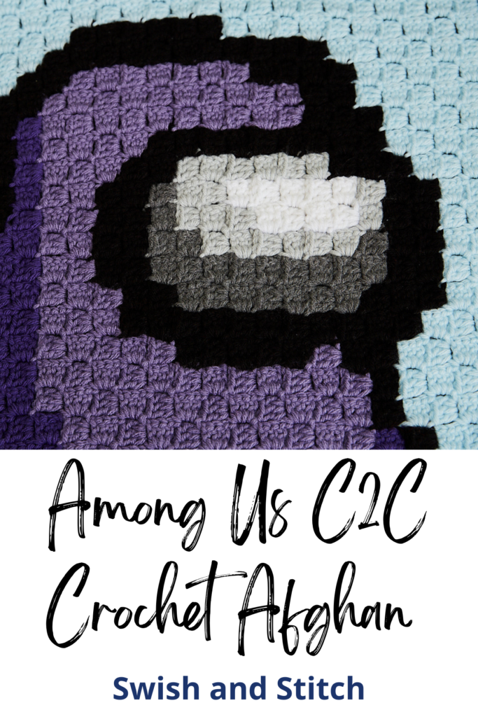 Among Us C2C Crochet Afghan - Pinterest Image