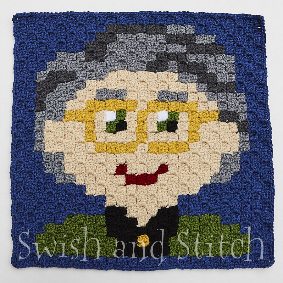 Minerva McGonagall C2C crochet block