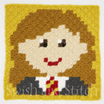 Harry Potter Gryffindors C2C Crochet Afghan - Hermione Granger block