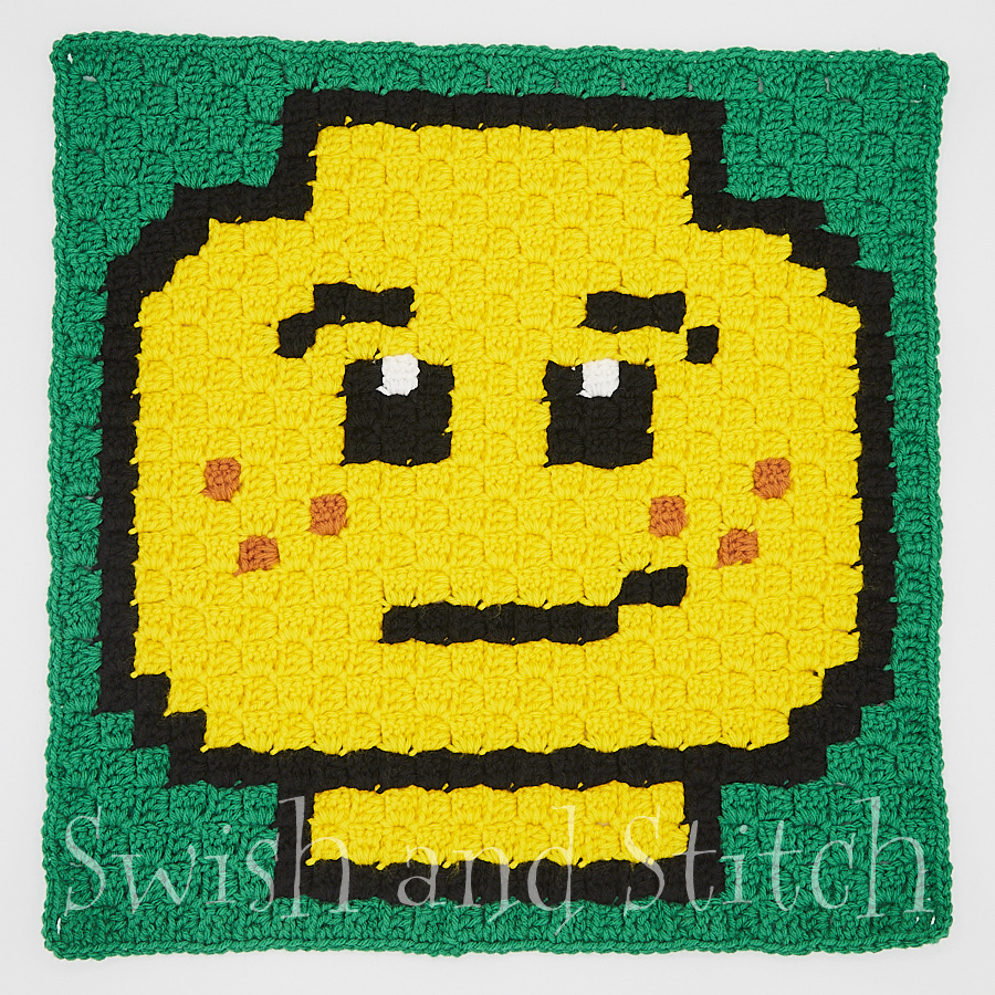 lego brick minifigure emoji faces c2c crochet boy son
