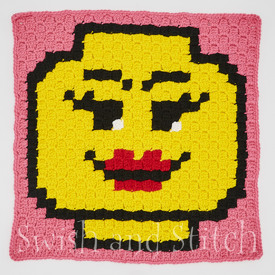 Procent gøre ondt fløde Brick Face Mom C2C Crochet Block - Swish and Stitch