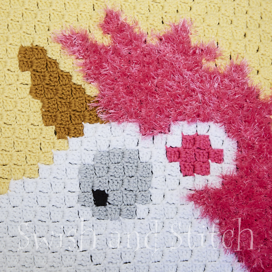 Despicable Me inspired fluffy unicorn mane crocheted in furry eyelash yarn