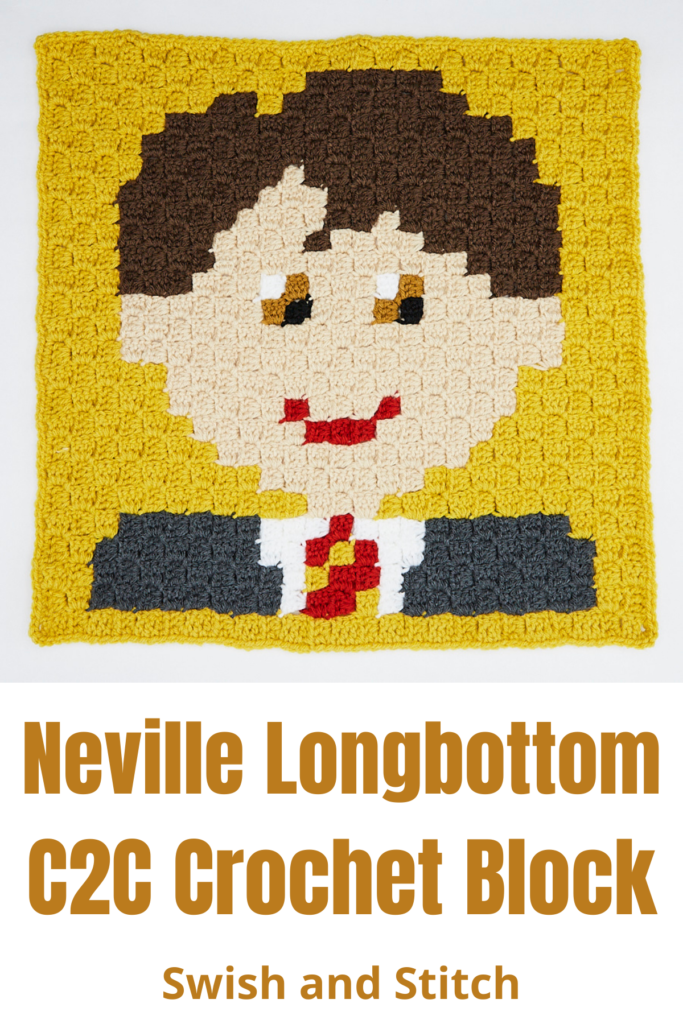 harry potter gryffindors c2c crochet block Pinterest image Neville Longbottom