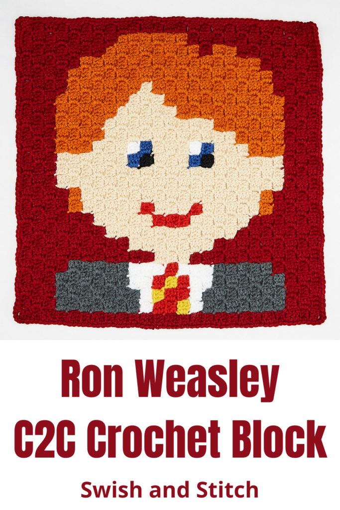 harry potter gryffindors c2c crochet block Pinterest image Ron Weasley