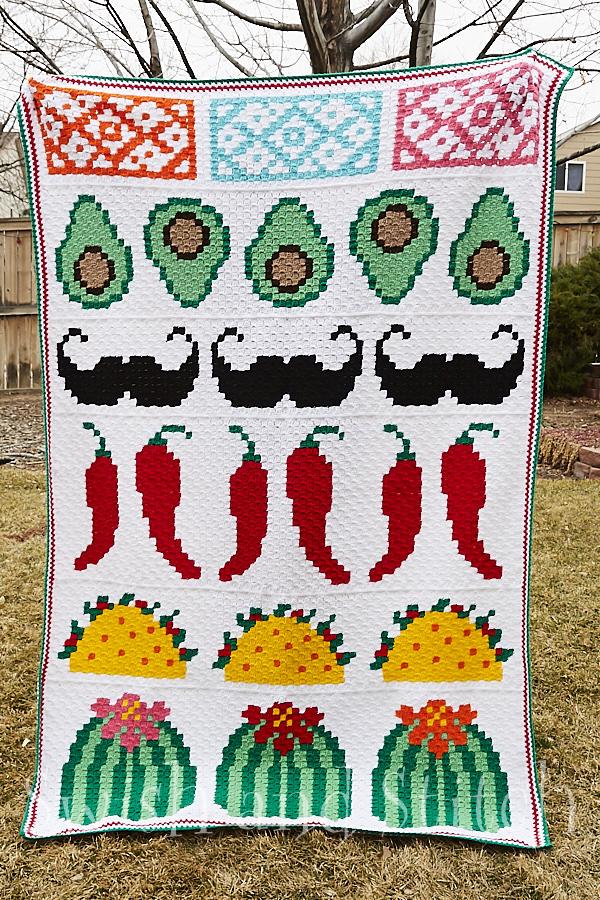 Fiesta Cinco de Mayo C2C Crochet Afghan