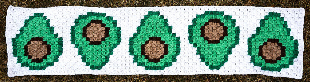 Avocados c2c crochet panel