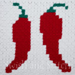 chile peppers c2c crochet block