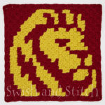 Harry Potter Gryffindors C2C Crochet Afghan - lion block