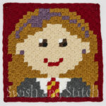 Harry Potter Gryffindors C2C Crochet Afghan - Lavender Brown block
